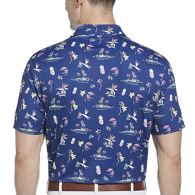 Men's Grand Slam Short Sleeve Watercolor Palms Golf Polo