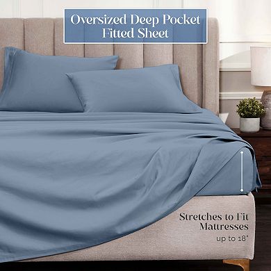 SUPERIOR Egyptian Cotton 1500 Thread Count Solid 4-pc Sheet Set