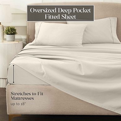 SUPERIOR Egyptian Cotton 1200 Thread Count Solid 4-pc. Deep Pocket Sheet Set