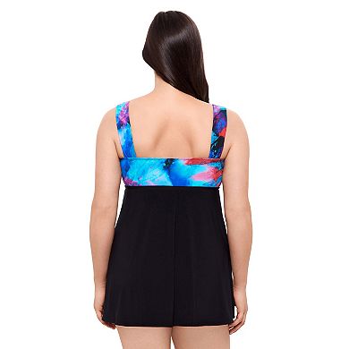 Women's Great Lengths Paint Trip Tie Front Swimdress One-Piece Swimsuit