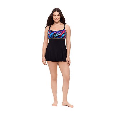 Women's Great Lengths Entangled Empire Princess Seam Swimdress One-Piece Swimsuit