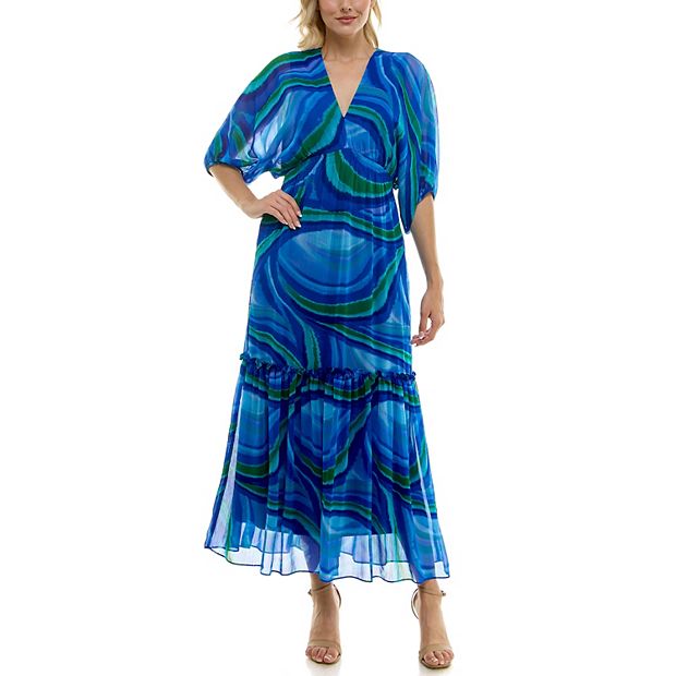 knee length dresses for ladies Taylor Chiffon Midi Dress, Orange / 10 main image 1