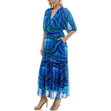 Women's Taylor Chiffon Tiered Midi Dress