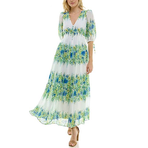 white christmas dresses Vintage Watermelon Tiered Chiffon Dress main image 1