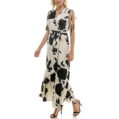 taylor satin maxi dress Women's Taylor Satin Wrap Maxi Dress
