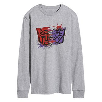 Men's Transformers Autobot Vs Decepticon Long Sleeve Graphic Tee