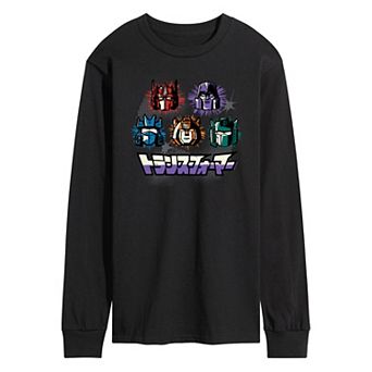 Men's Transformers Group Grid Long Sleeve Graphic Tee