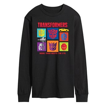 Men's Transformers Character Grid Long Sleeve Graphic Tee