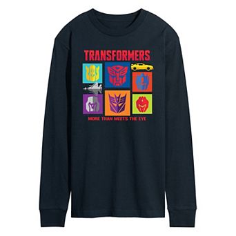 Men's Transformers Character Grid Long Sleeve Graphic Tee