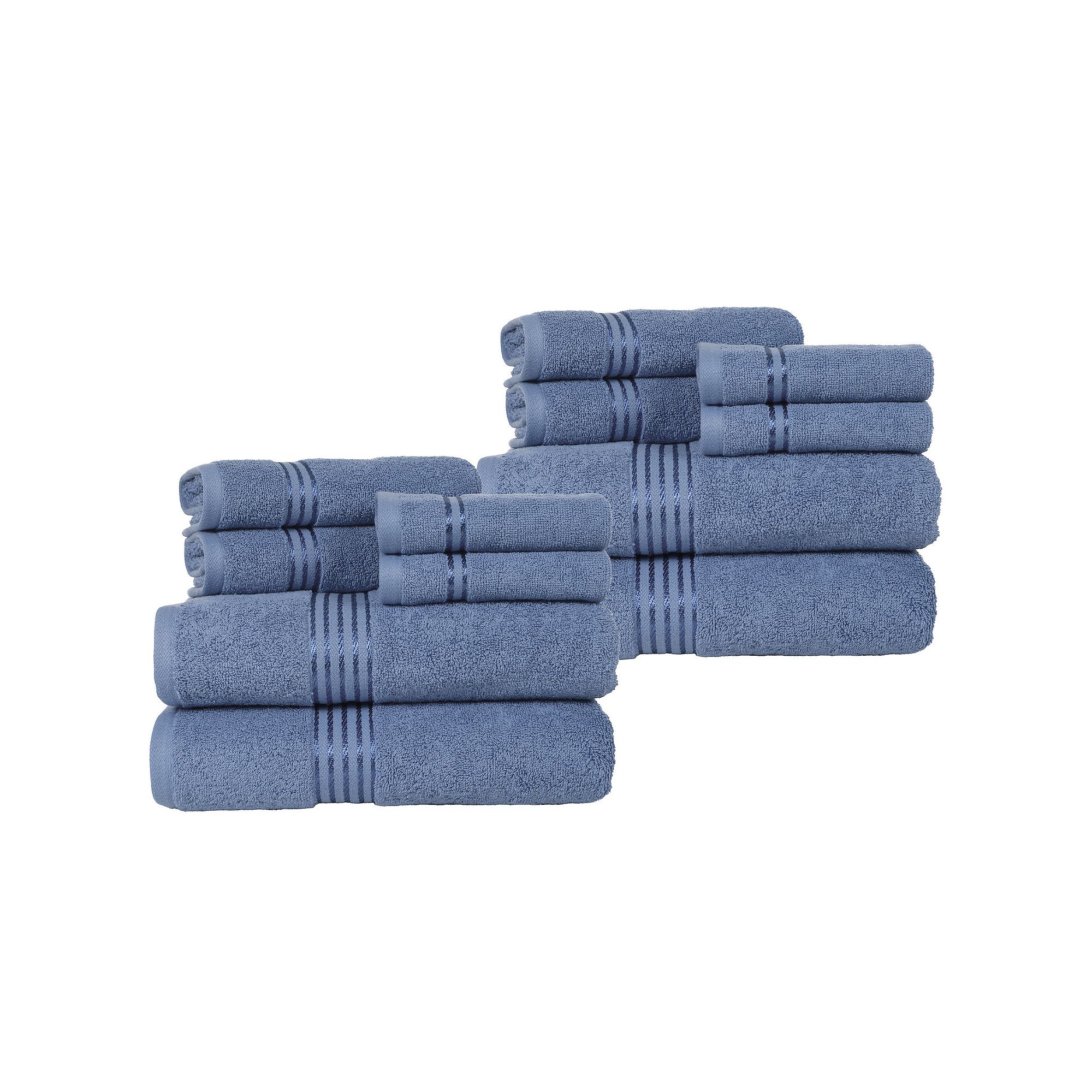 Lavish Home 18-pc. Striped Cotton Bath Towel Set, Blue