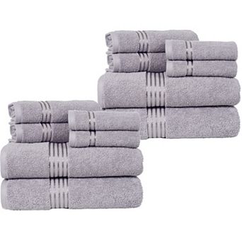 Lavish Home 18 pc Striped Cotton Bath Towel Set