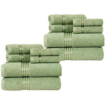 Lavish Home 18 pc Striped Cotton Bath Towel Set