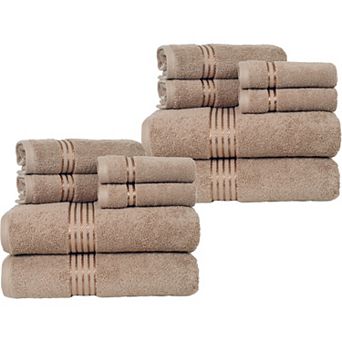 Lavish Home 18 pc Striped Cotton Bath Towel Set
