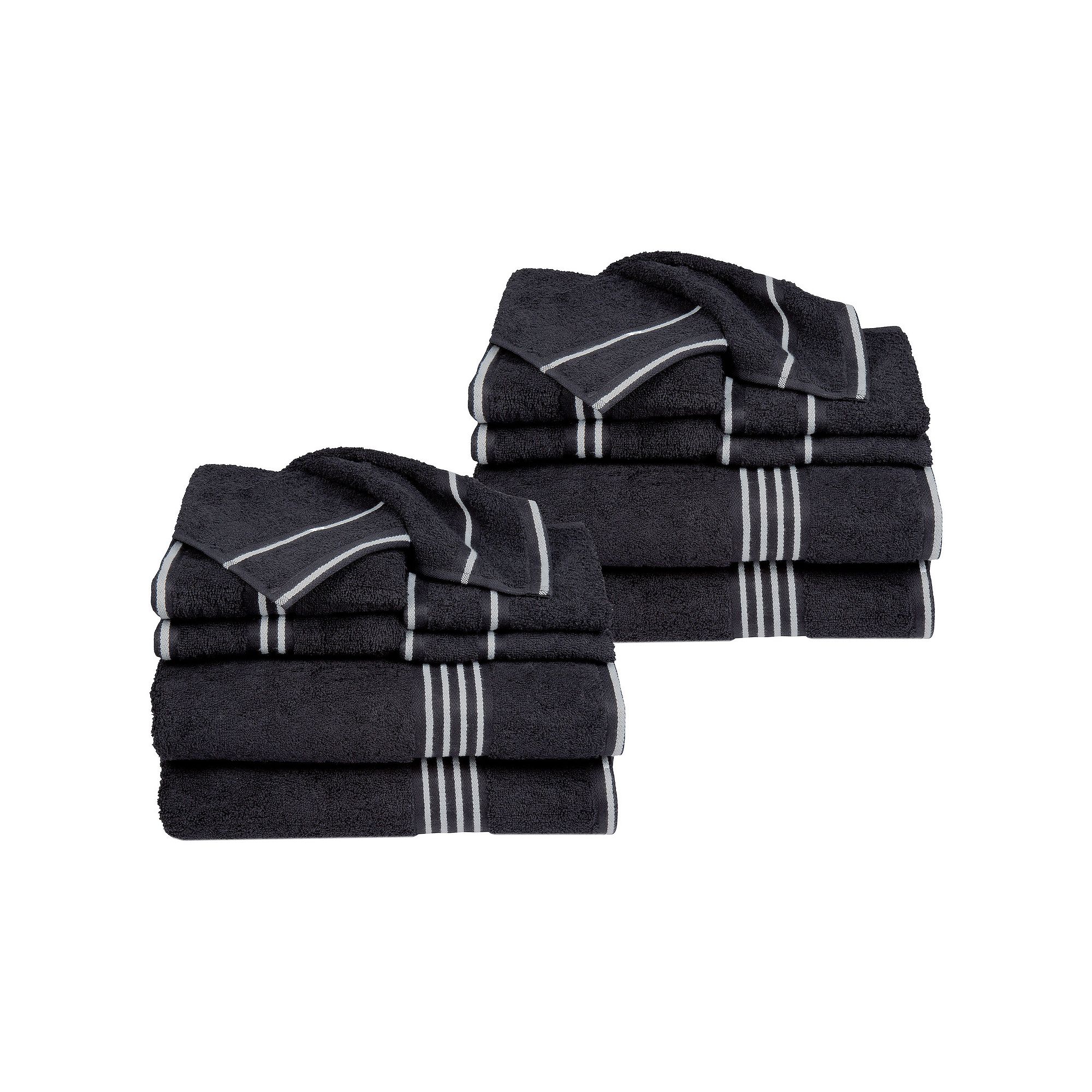 Lavish Home 16-pc. Cotton Towel Set, Black