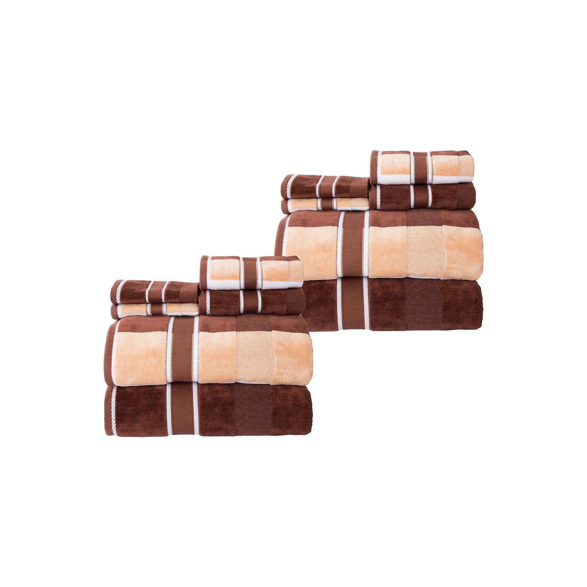 Lavish Home 12-pc. Cotton Towel Set, Brown