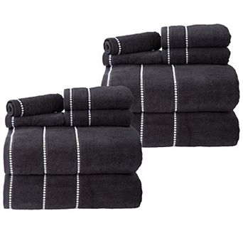 Lavish Home 12 pc Absorbent Cotton Towel Set