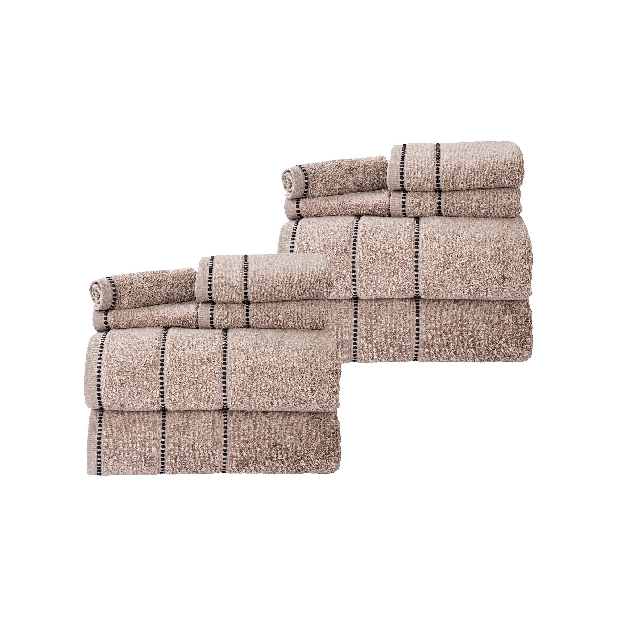 Lavish Home 12-pc. Absorbent Cotton Towel Set, Brown