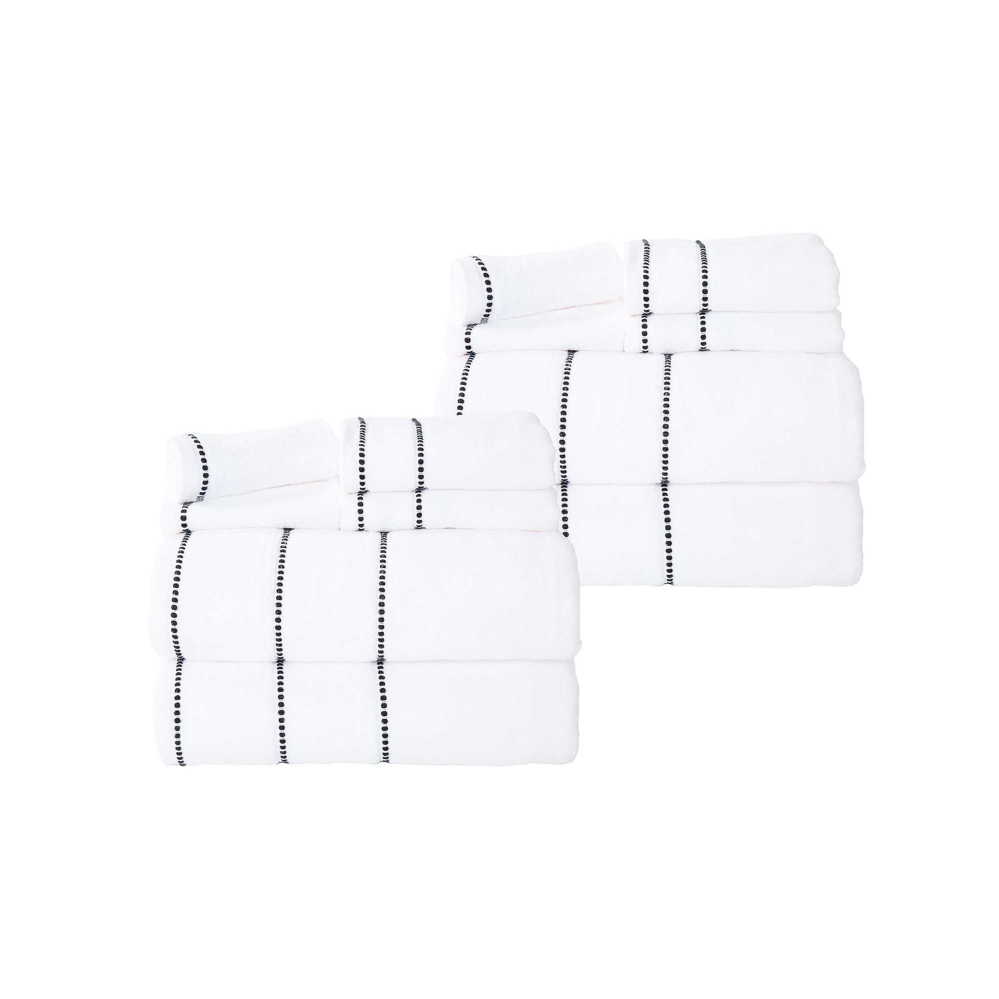 Lavish Home 12-pc. Absorbent Cotton Towel Set, White