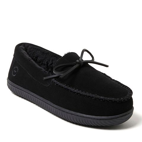 Мужские тапочки Dearfoams Douglas Men's Suede Tie Top Moccasin Slippers