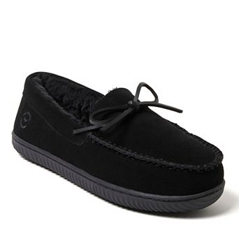 Dearfoams Douglas Men's Suede Tie Top Moccasin Slippers