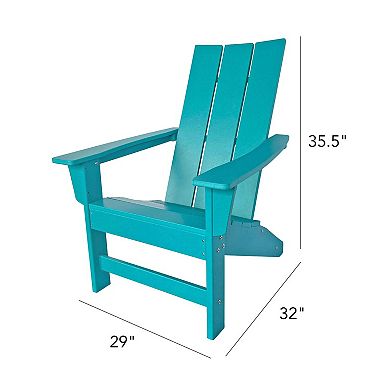Shine Company HDPE Outdoor Patio Modern Adirondack Chair