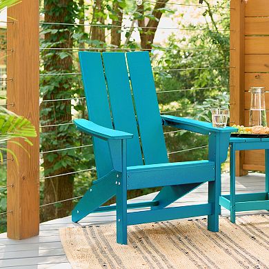 Shine Company HDPE Outdoor Patio Modern Adirondack Chair
