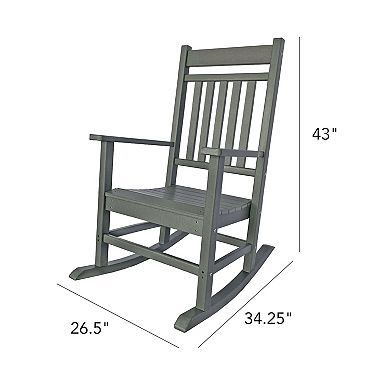 Shine Company All-Weather Outdoor Patio Classic Porch Rocking Chair