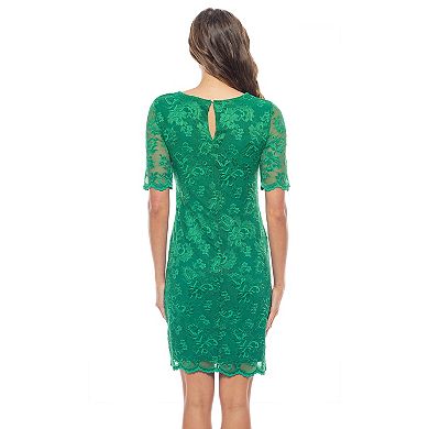 Women's Marina Lace Elbow Sleeve Mini Cocktail Dress