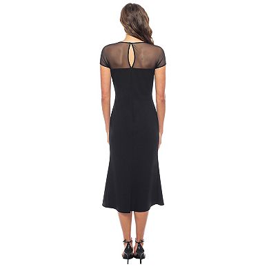 Women's Marina Illusion Cap Sleeve Midi Dress
