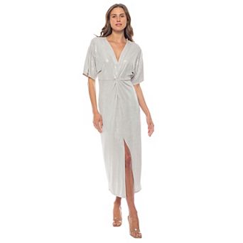 Women's Marina Foil Midi Wrap Dress