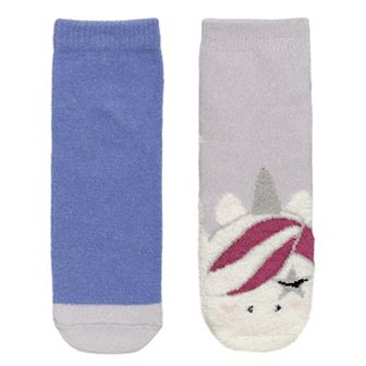 Girls Cuddl Duds® Plushfill* 2 Pair Pack Slipper Socks with Grippers