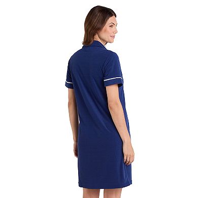 Women's Miss Elaine Essentials Terry Short Zip Robe