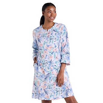 Women's Miss Elaine Essentials Interlock Knit Short Snap Robe