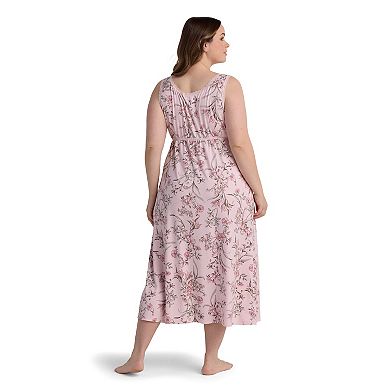 Plus Size Miss Elaine Essentials Sofiknit Long Sleep Gown