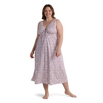 Plus Size Miss Elaine Essentials Sofiknit Long Sleep Gown