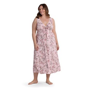 Plus Size Miss Elaine Essentials Sofiknit Long Sleep Gown