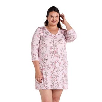 Plus Size Miss Elaine Essentials Sofiknit Short Sleep Gown