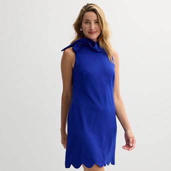 Women's Maison Tara Tie Neck Scallop Hem Dress