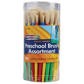 Dixon Creativity Street Plastic Handle Preschool Paintbrush Assortment