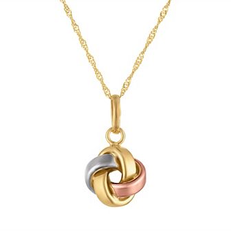 Giorgio di Vicenza 14k White Gold Love Knot Pendant Necklace