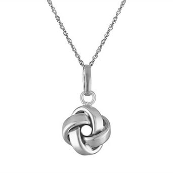 Giorgio di Vicenza 14k White Gold Love Knot Pendant Necklace