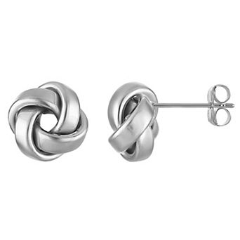Giorgio di Vicenza 14k White Gold Love Knot Earrings
