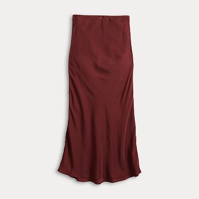 Juniors' Vanilla Star Satin Maxi Skirt