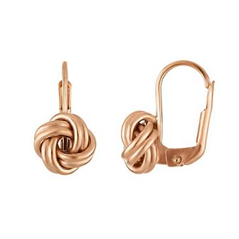 Giorgio di Vicenza 14k White Gold Love Knot Leverback Earrings