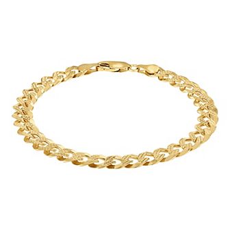 Giorgio di Vicenza 14k Gold Over Silver Textured Curb Chain Bracelet