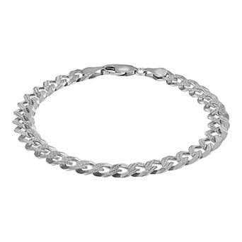 Giorgio di Vicenza 14k Gold Over Silver Textured Curb Chain Bracelet