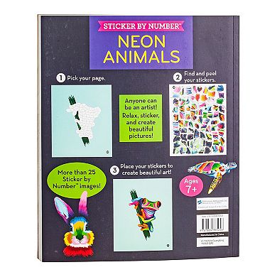 Brain Games Sticker by Number - Neon Animals