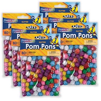 Dixon 6-Pack Creativity Street Glitter Pom Poms