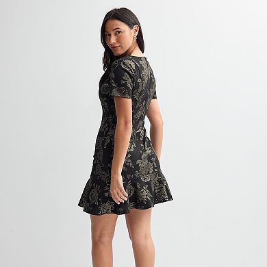 Women's London Times Flounce Hem Sheath Mini Dress