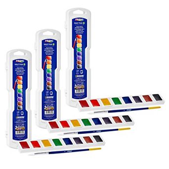 Dixon Prang 8 Color Professional Watercolors Set with Brush 3 pk